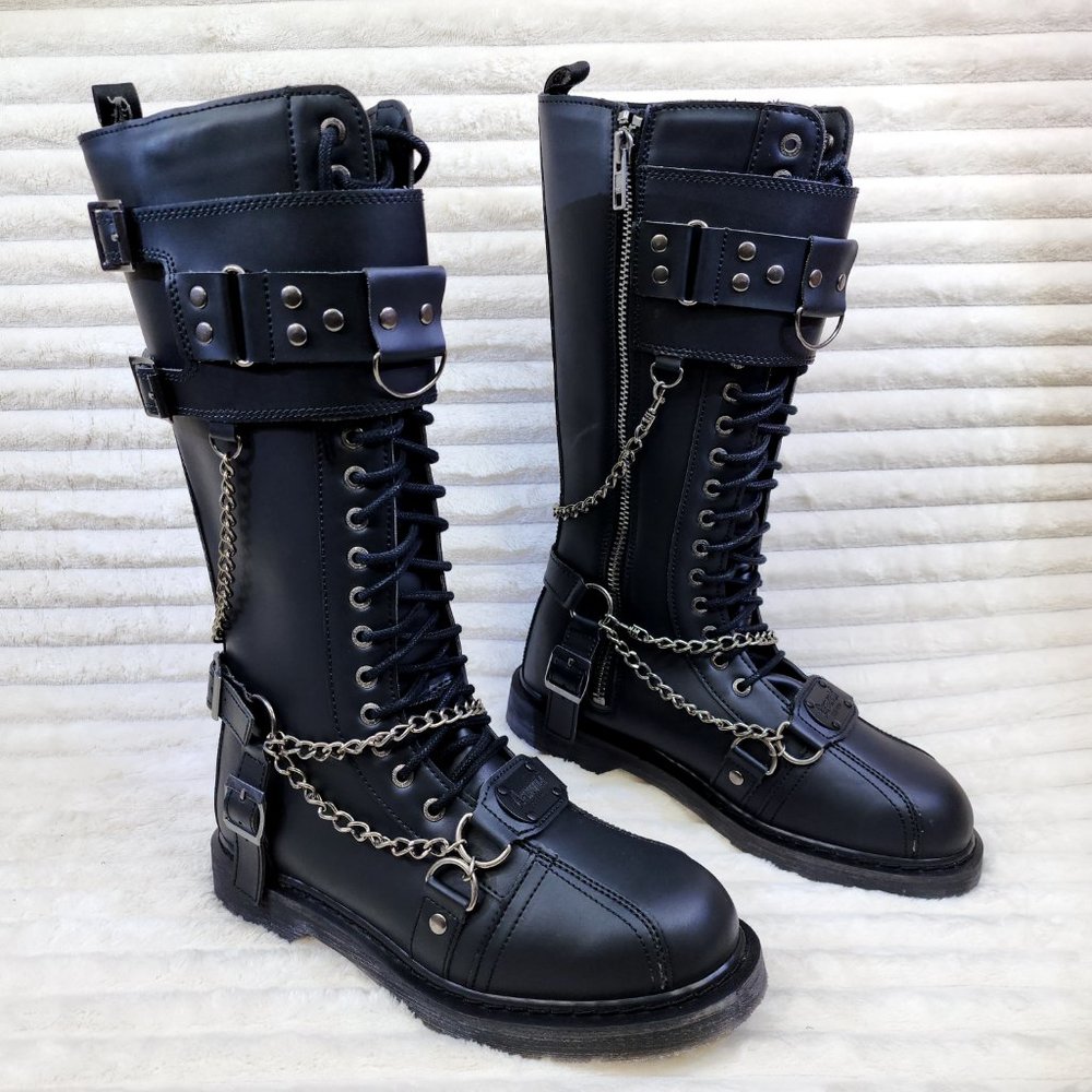 Demonia Bolt 18 Eyelet Knee High Combat Boot